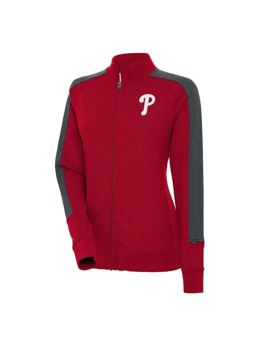 Куртка-ветровка с полной застежкой-молнией Philadelphia Phillies Strike Antigua