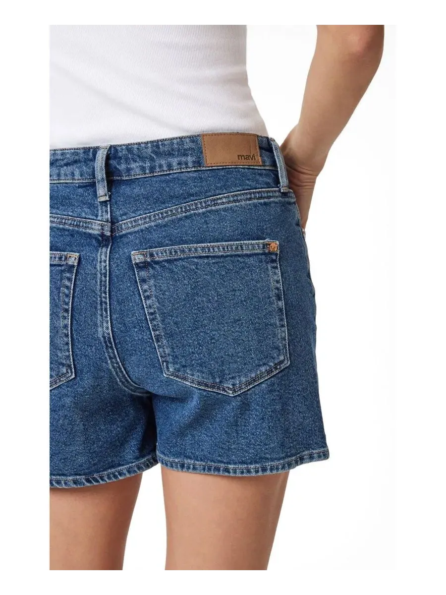 Шорты джинсовые с высокой посадкой Heidi Mavi Jeans, Dark Shaded 90'S — изображение 3 из 5