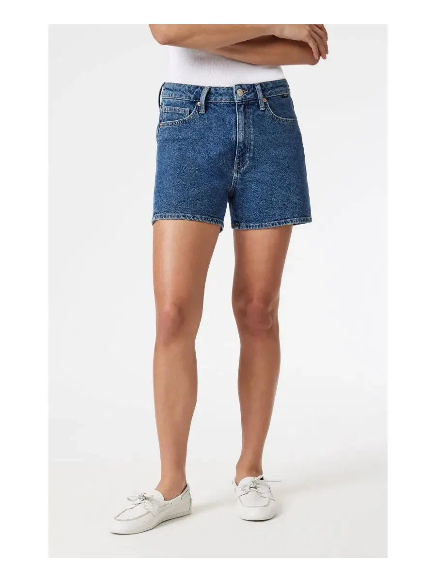 Шорты джинсовые с высокой посадкой Heidi Mavi Jeans, Dark Shaded 90'S — изображение 4 из 5