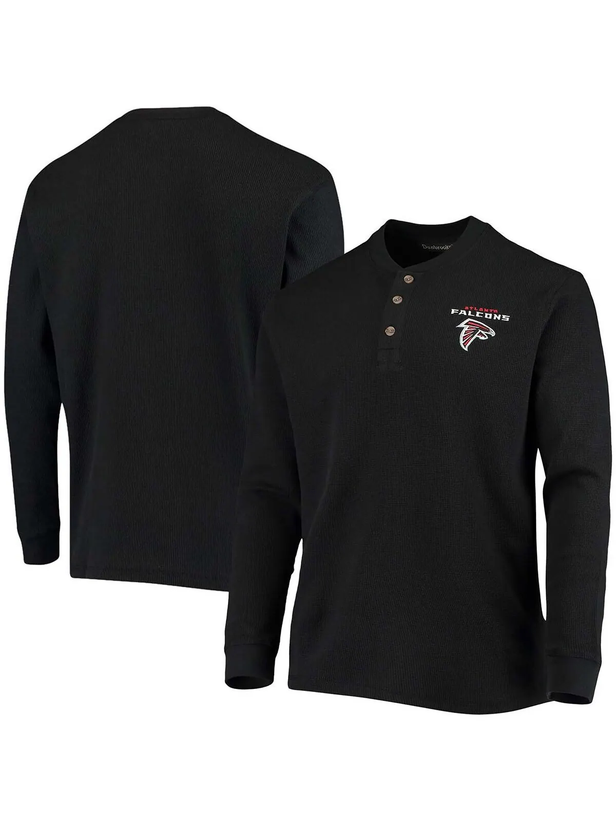 Мужская черная футболка с длинным рукавом atlanta falcons maverick thermal henley Dunbrooke — черный