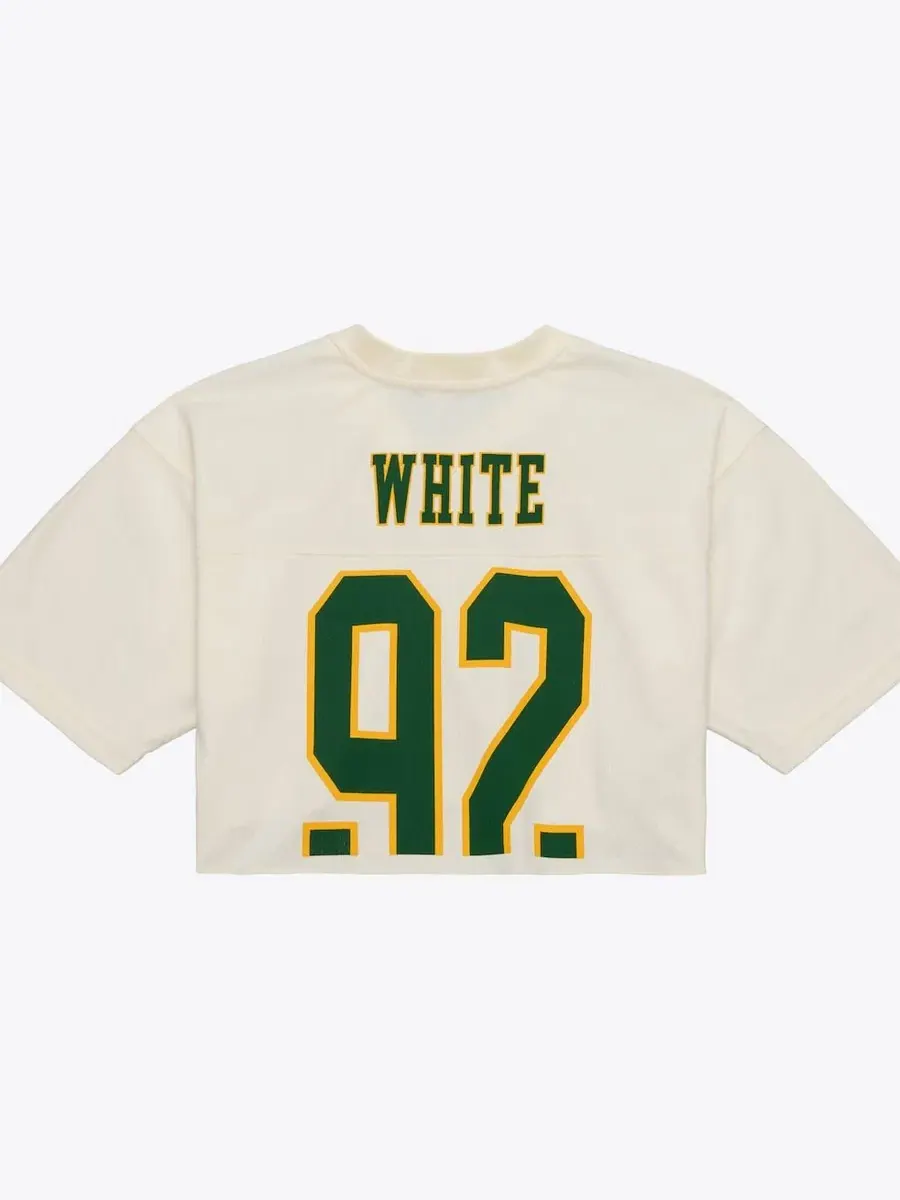 Женская укороченная футболка с принтом Reggie White Mitchell & Ness — изображение 4 из 5, бежевый