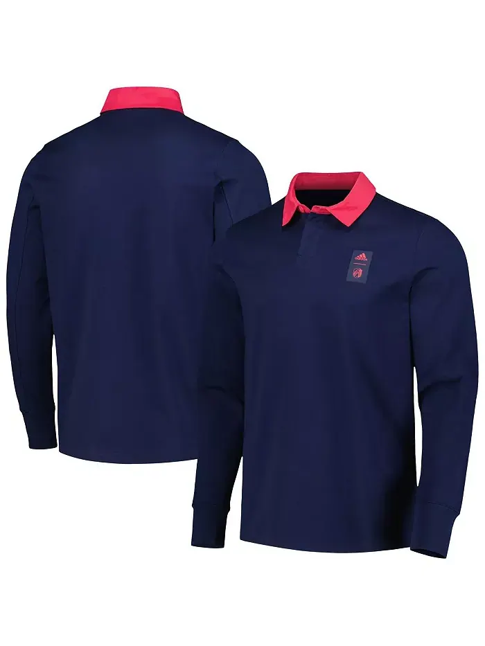 Мужская дорожная поло с длинным рукавом St. Louis City SC Player Navy 2023 adidas