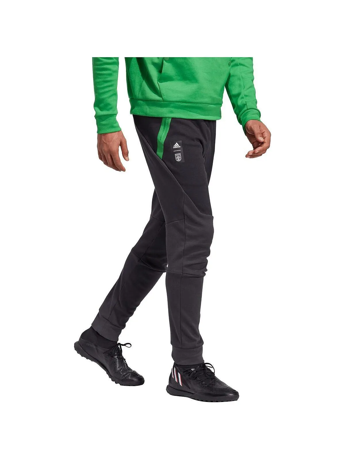 Мужские черные дорожные брюки Player 2023 Austin FC Club adidas — 1