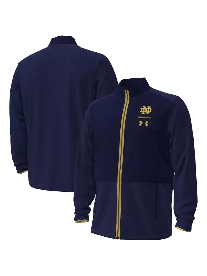 Мужская синяя куртка Notre Dame Fighting Irish 2023 Aer Lingus College Football Classic на молнии