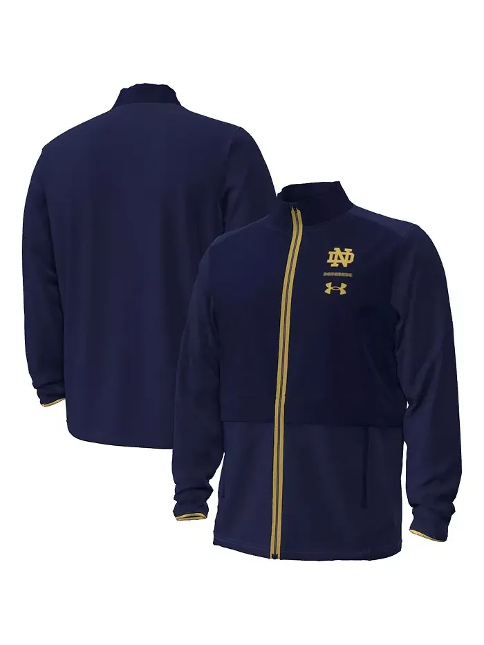 Мужская синяя куртка Notre Dame Fighting Irish 2023 Aer Lingus College Football Classic на молнии — изображение 2 из 4