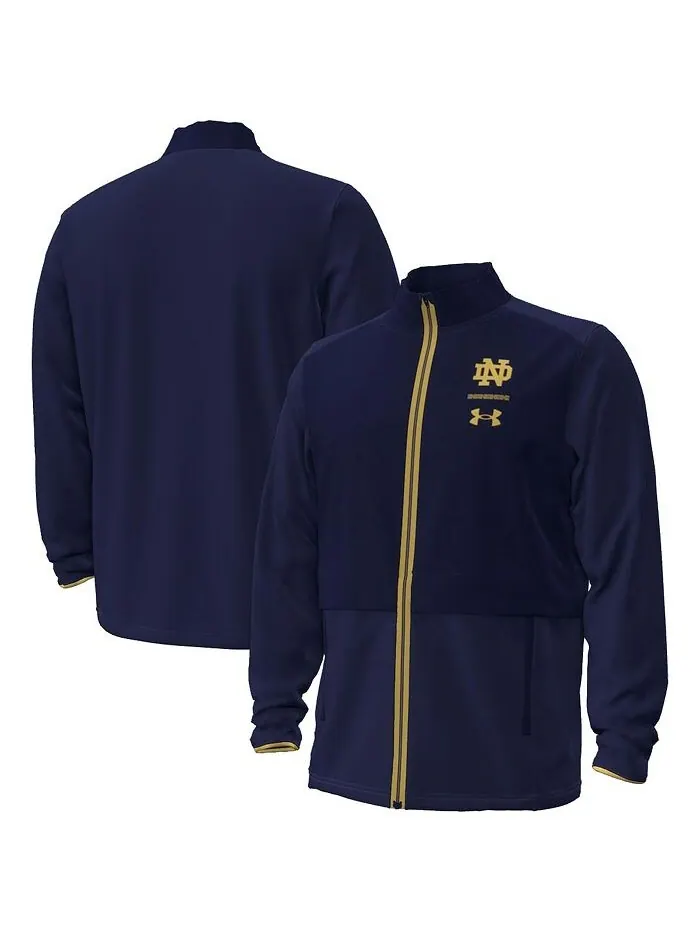 Мужская темно-синяя классическая куртка с молнией во всю длину Notre Dame Fighting Irish 2023 Aer — изображение 2 из 4