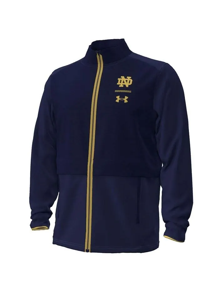 Мужская темно-синяя классическая куртка с молнией во всю длину Notre Dame Fighting Irish 2023 Aer — изображение 3 из 4