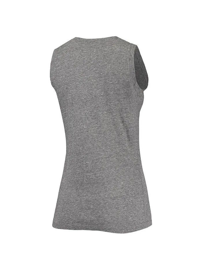 Женская свободная майка Henley Tri-Blend с v-образным вырезом и логотипом Arkansas Razorbacks — изображение 3 из 3, серый