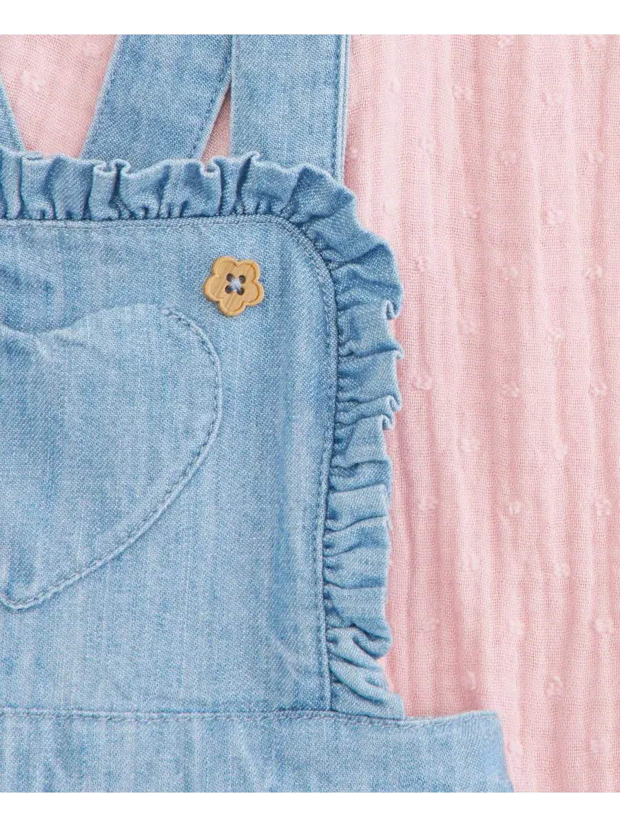 Комплект из боди и сарафана Clip-Dot Gauze First Impressions, Light Wash Chambray — изображение 2 из 3