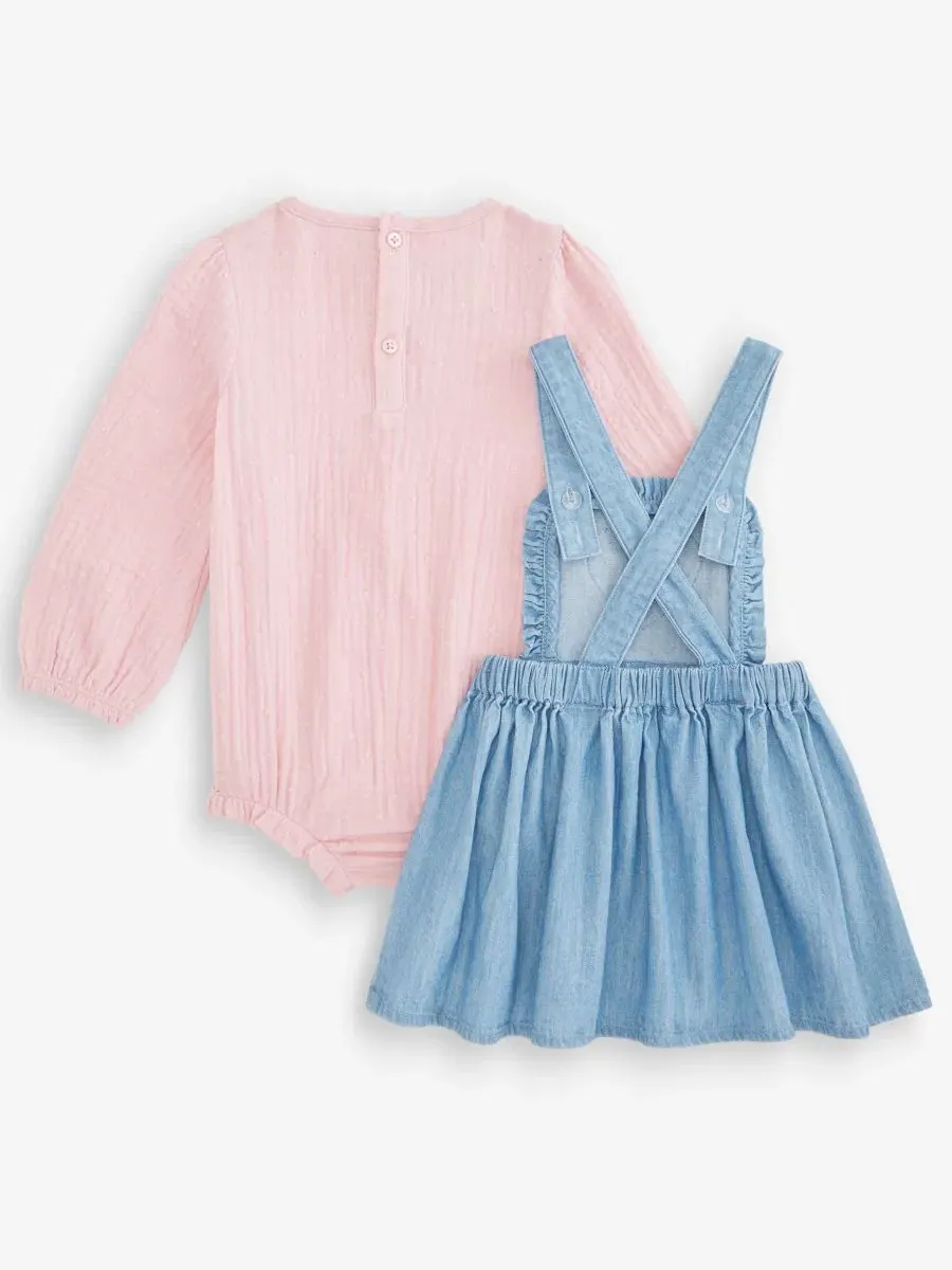 Комплект из боди и сарафана Clip-Dot Gauze First Impressions, Light Wash Chambray — изображение 3 из 3