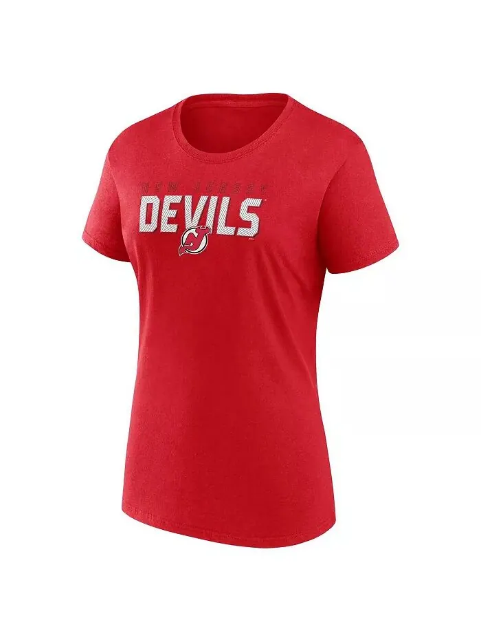 Женская красная футболка New Jersey Devils Launch с круглым вырезом Logo Athletic — изображение 3 из 3