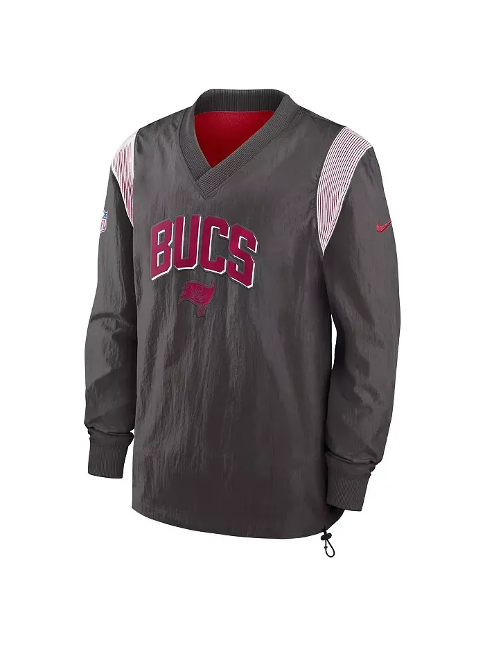 Мужская ветровка с V-образным вырезом Tampa Bay Buccaneers Sideline Athletic Stack в цвете pewter — изображение 3 из 3