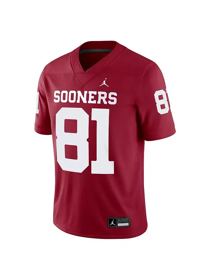 Мужская игровая футболка игрока Mark Andrews в цвете Crimson Oklahoma Sooners Alumni Jordan — изображение 3 из 3