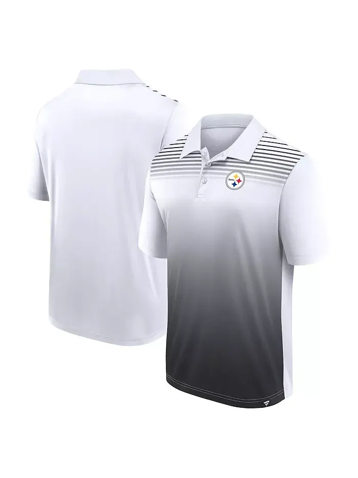 Мужская поло Pittsburgh Steelers Sandlot Game бело-черная Logo Athletic