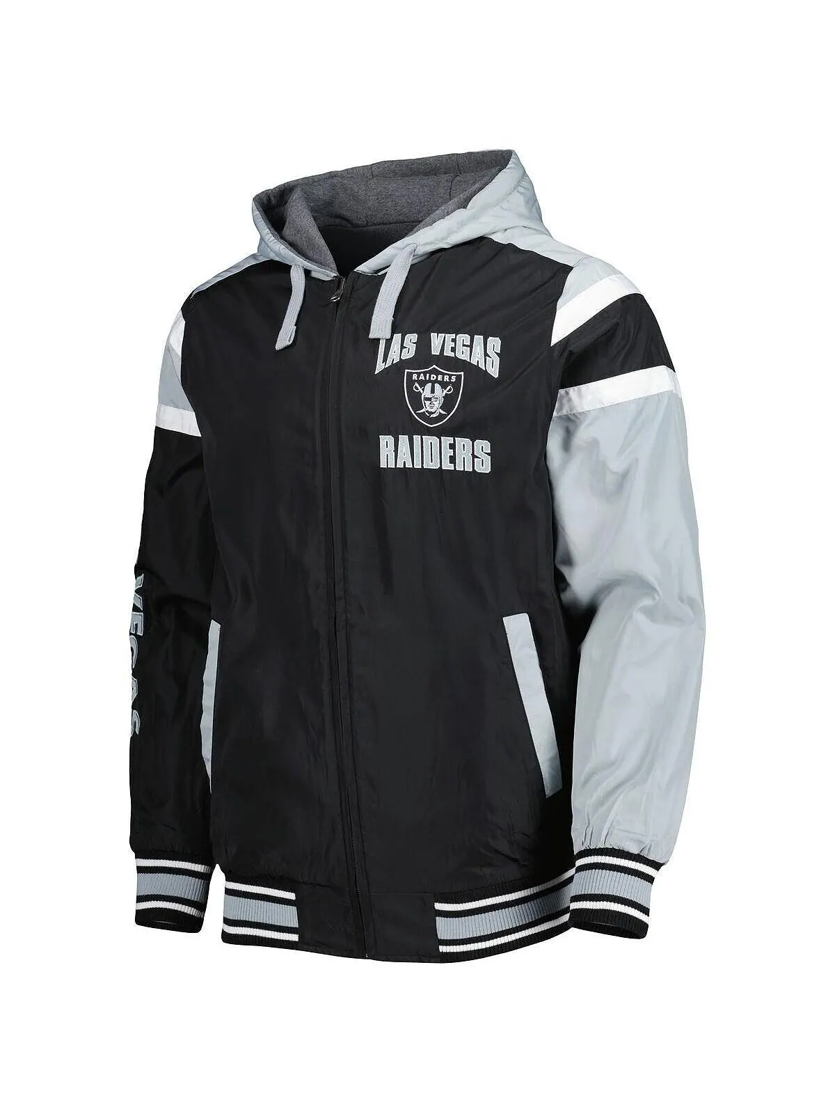 Мужская двусторонняя куртка с капюшоном и молнией во всю спину Las Vegas Raiders Extreme черного — изображение 4 из 9