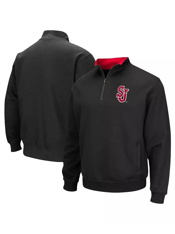 Мужская черная толстовка St. John's Red Storm Tortugas Logo с застежкой-молнией на четверть оборота — изображение 1 из 4