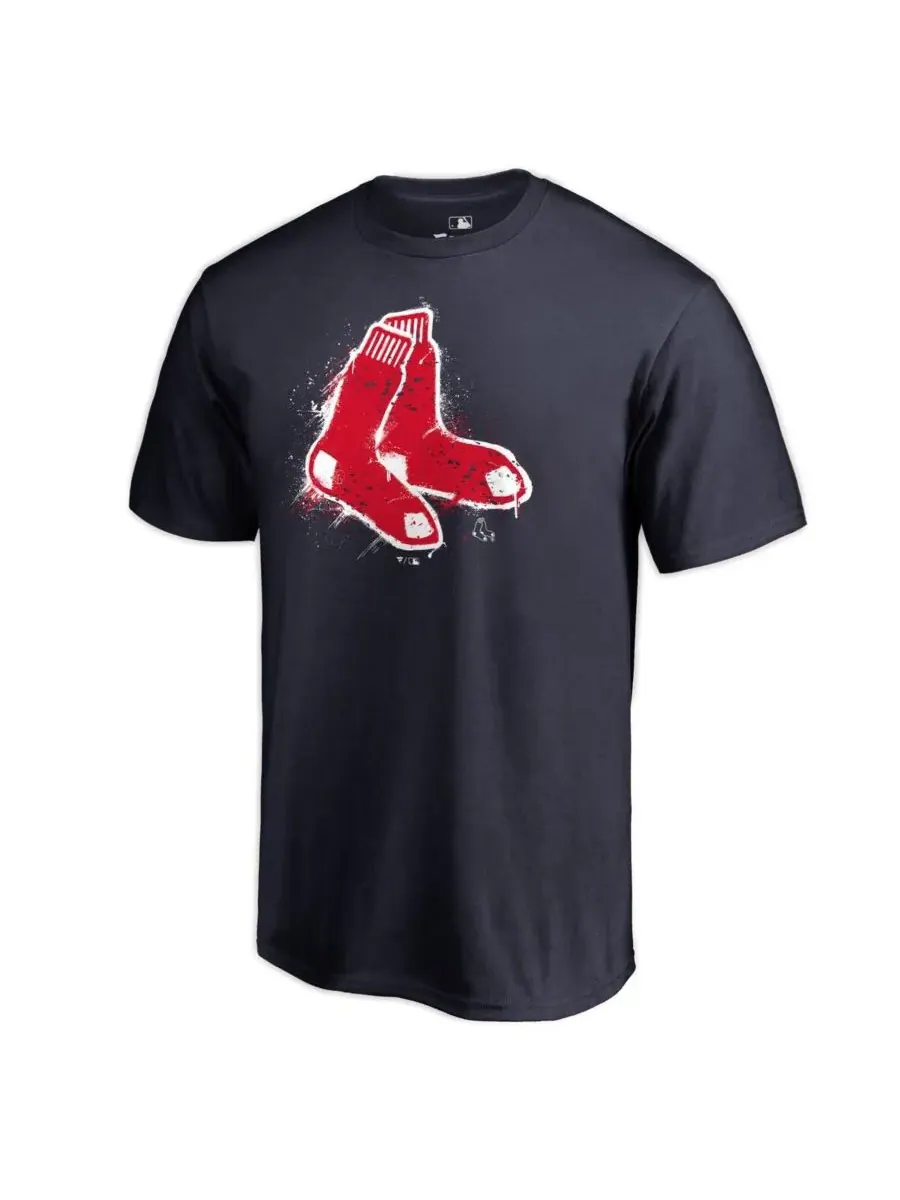 Fanatics Mto Label Мужская темно-синяя футболка с логотипом Boston Red Sox в стиле «брызги краски» — синий