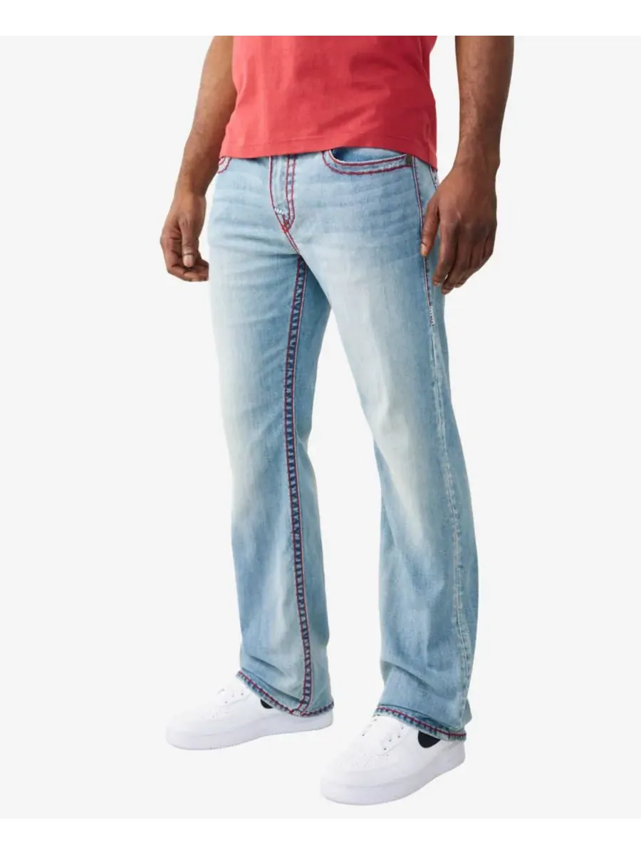 Мужские джинсы прямого кроя с расклешенными штанинами True Religion, Party Pulse Medium Wash — изображение 2 из 3
