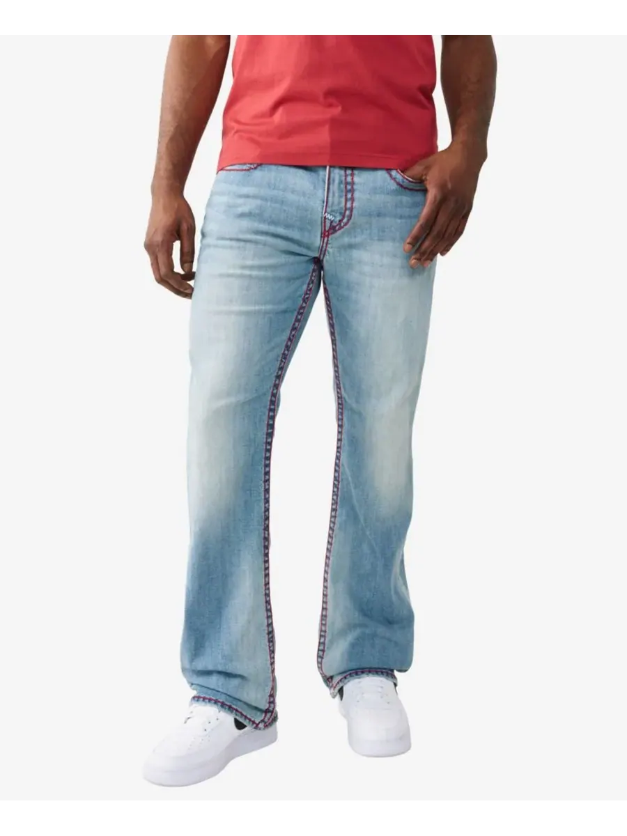 Мужские джинсы прямого кроя с расклешенными штанинами True Religion, Party Pulse Medium Wash — изображение 3 из 3