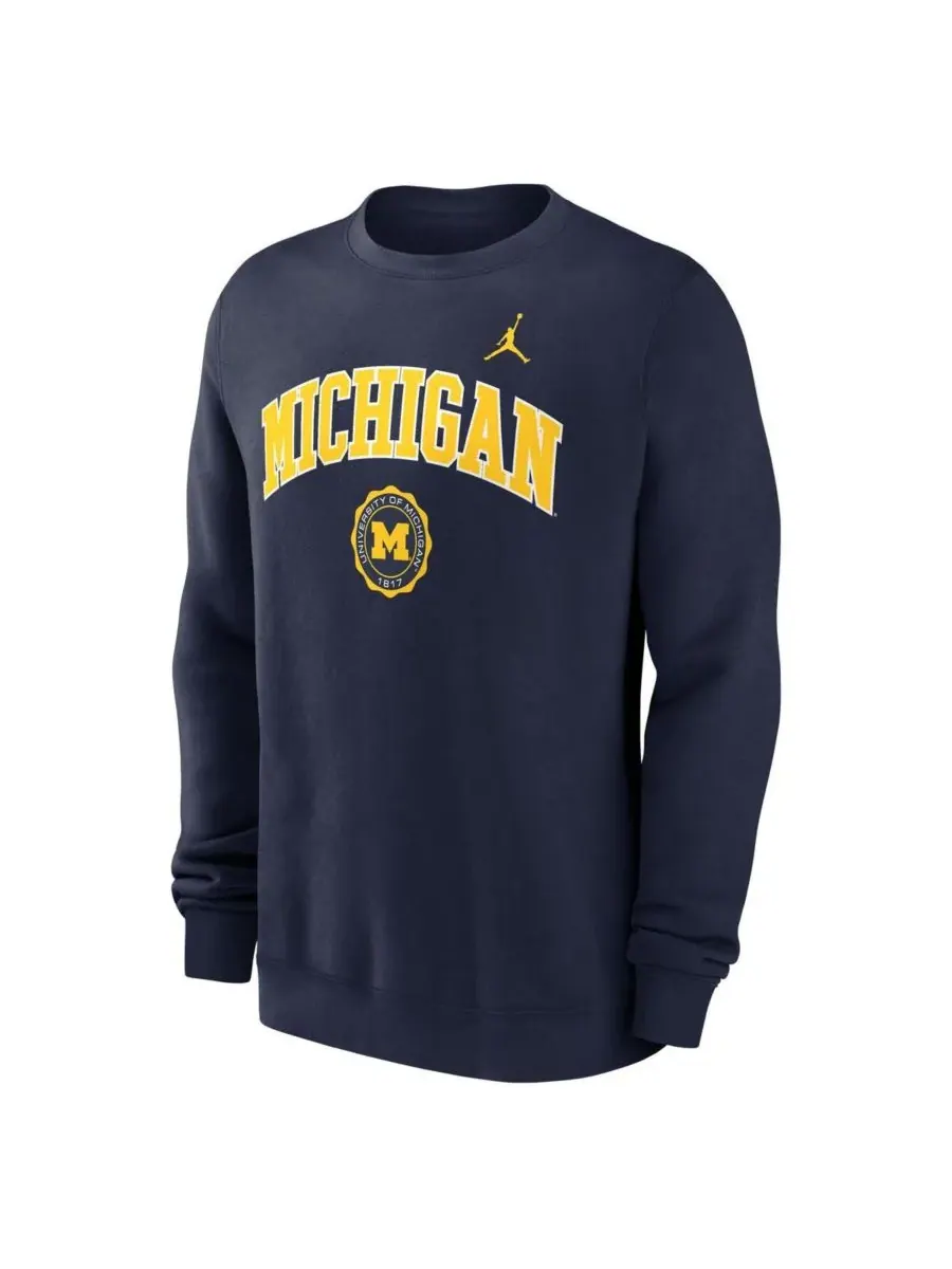 Jordan Мужская темно-синяя толстовка с эмблемой команды «Мичиган Росомаха» (Michigan Wolverines) — изображение 2 из 3