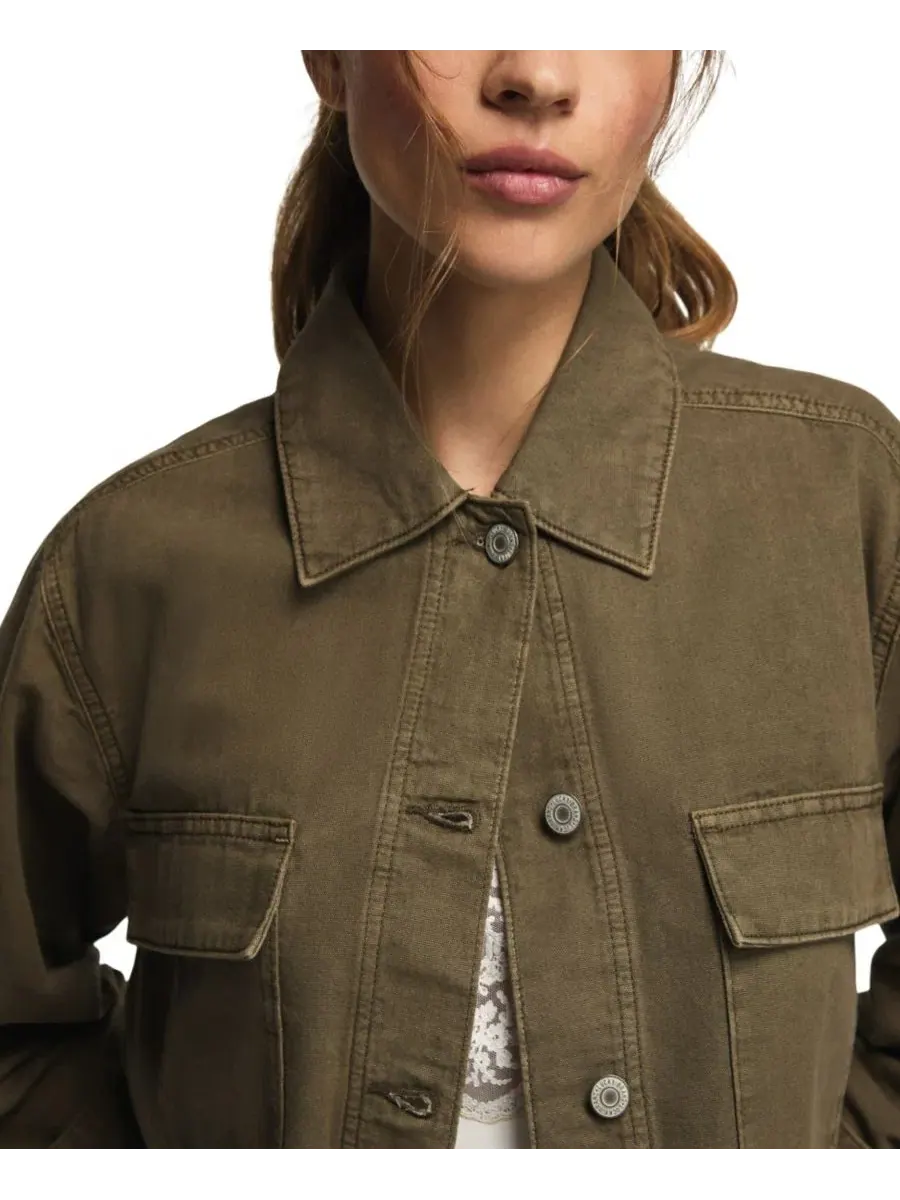 Женская джинсовая куртка-бомбер с воротником Lucky Brand, Easy Day Wash — изображение 4 из 5