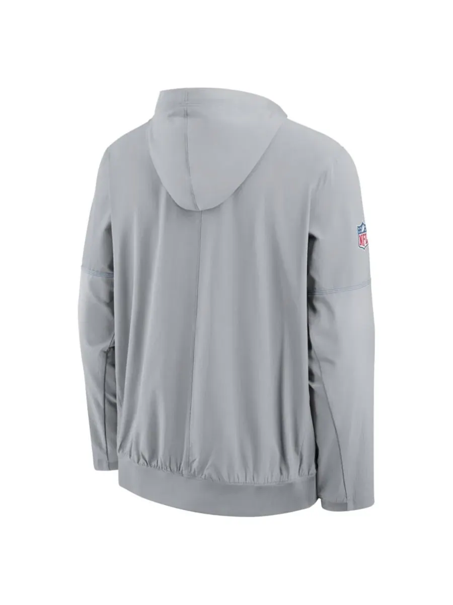 Мужская ветровка-худи с капюшоном Detroit Lions Sideline Logo Glory Anorak Half-Zip Nike — изображение 3 из 3, серебряный