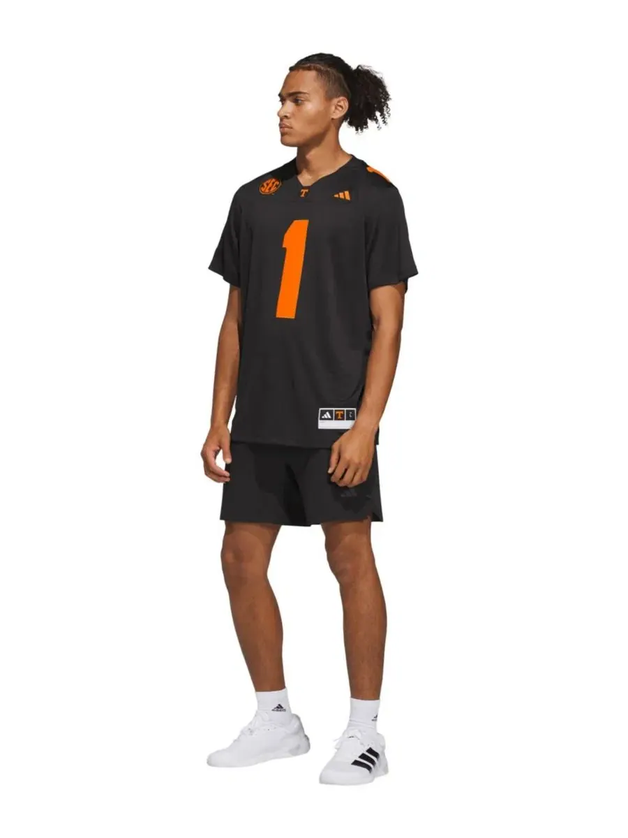 Футболка с V-образным вырезом и логотипом Tennessee Volunteers, модель Premier Jersey adidas — изображение 4 из 5, черный