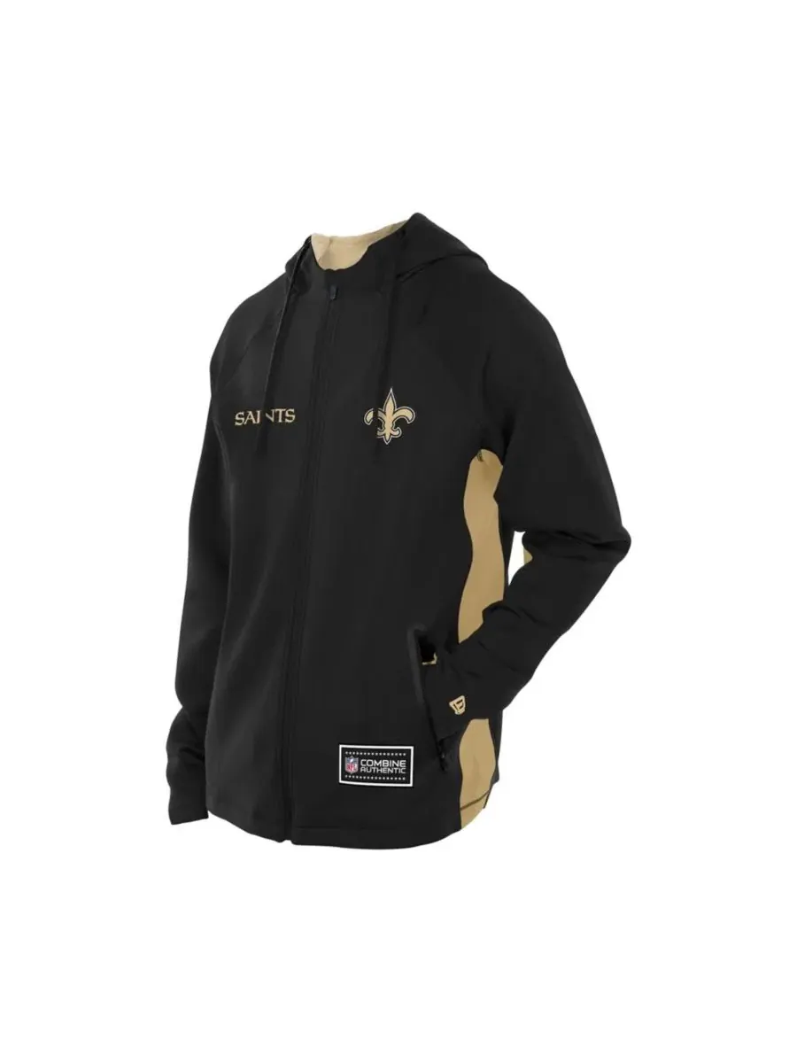 Худи-олимпийка с капюшоном и флисовой подкладкой New Orleans Saints Combine Authentic Raglan Scuba — изображение 4 из 5
