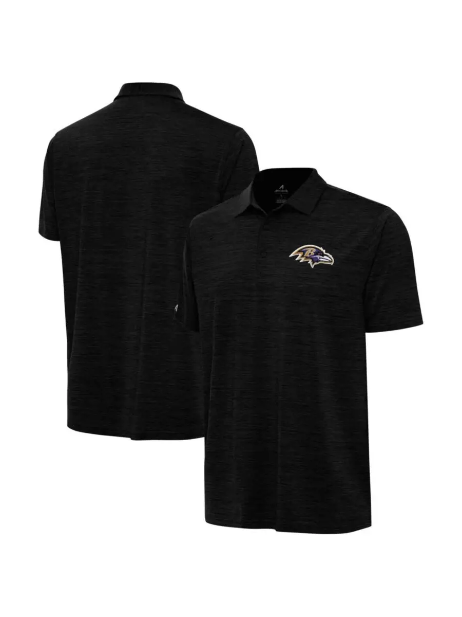 Поло с принтом Layout Heather Black Baltimore Ravens Antigua