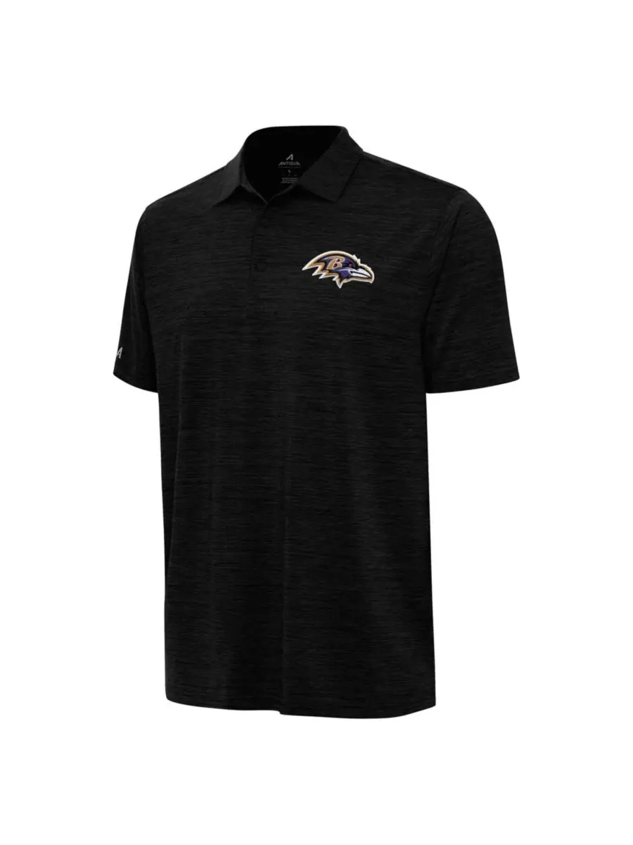 Поло с принтом Layout Heather Black Baltimore Ravens Antigua — изображение 3 из 3, черный
