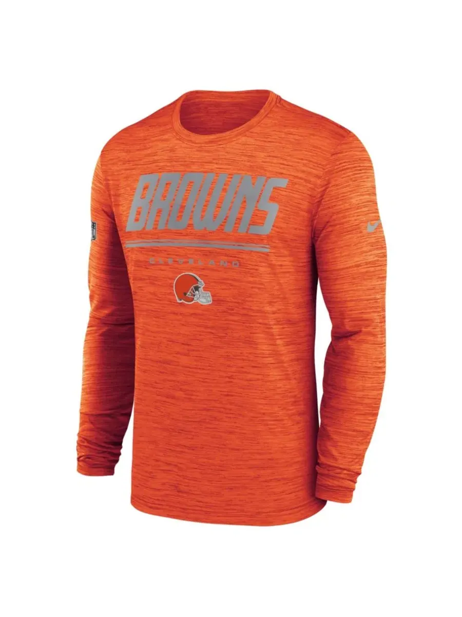 Футболка с длинным рукавом Nike Sideline Offensive Transition Velocity Dri-FIT — изображение 2 из 3, оранжевый