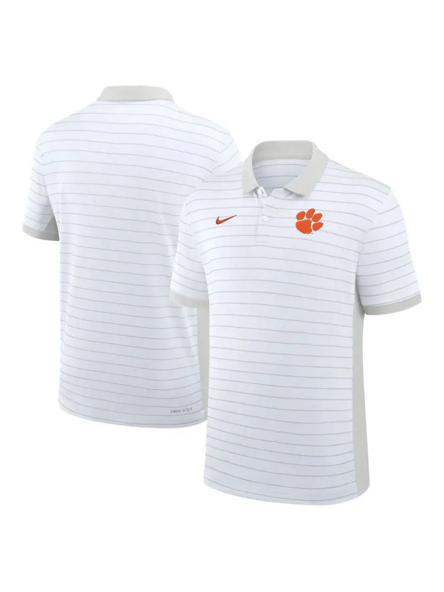 Мужское поло с принтом Clemson Tigers Victory Stripe Nike