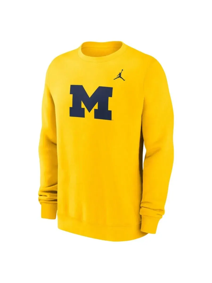 Толстовка на молнии с капюшоном Primetime Fleece Michigan Wolverines Jordan — изображение 2 из 3, желтый