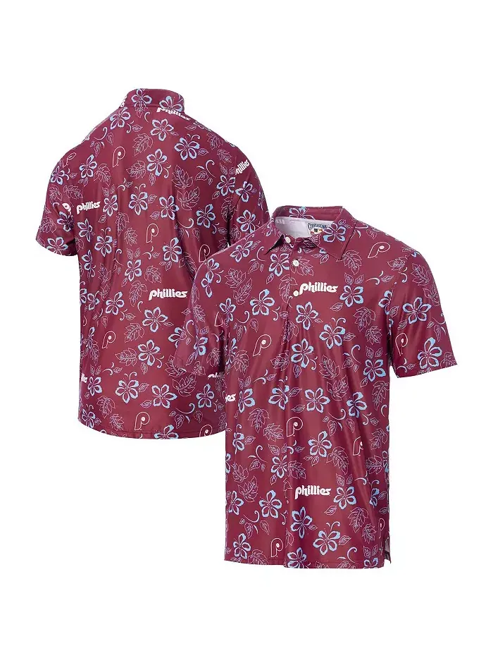 Мужская бордовая поло Philadelphia Phillies Cooperstown Collection Performance Reyn Spooner