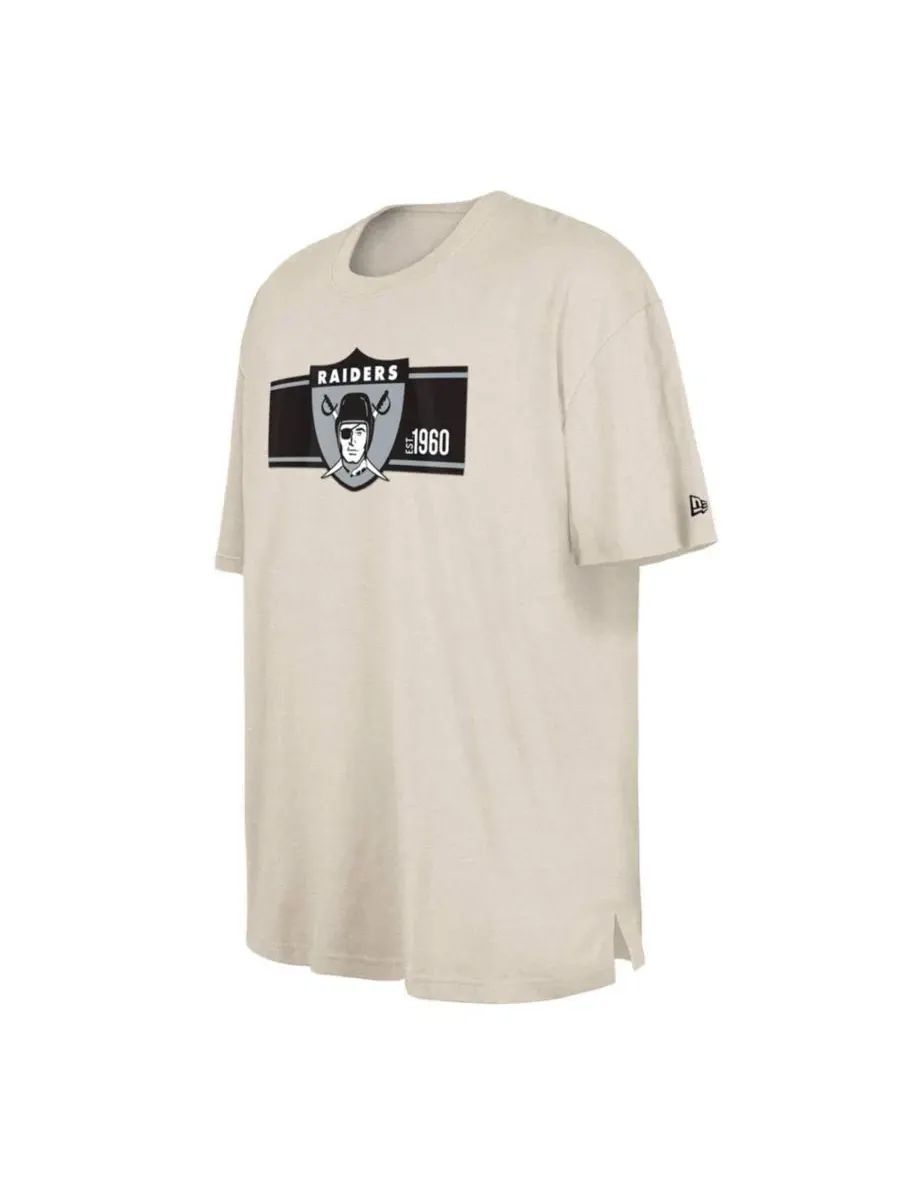 Футболка с принтом Oakland Raiders Third Down Big Tall New Era — изображение 2 из 3, бежевый