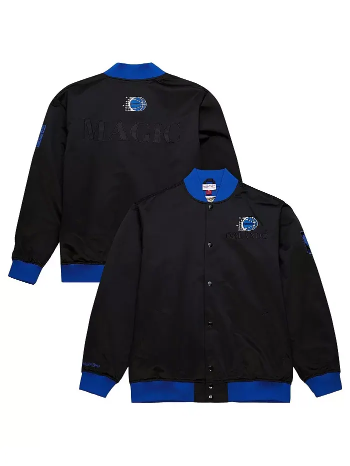 Мужская черная легкая атласная куртка на молнии Orlando Magic Hardwood Classics Team OG 3.0