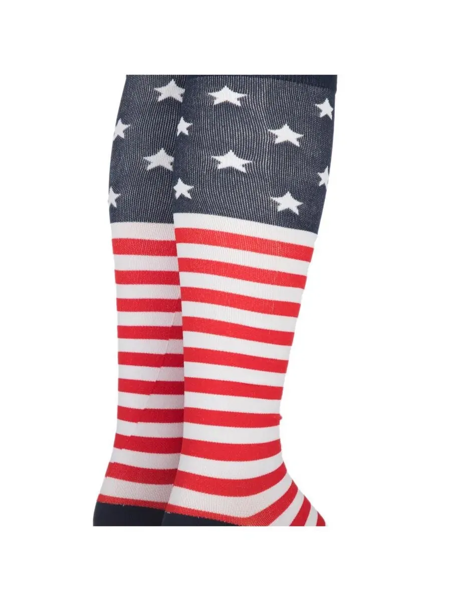 Носки высокие с принтом флага и сердечек, модель Flag & Patriotic Hearts Generic, Flag & Patriotic — изображение 3 из 5