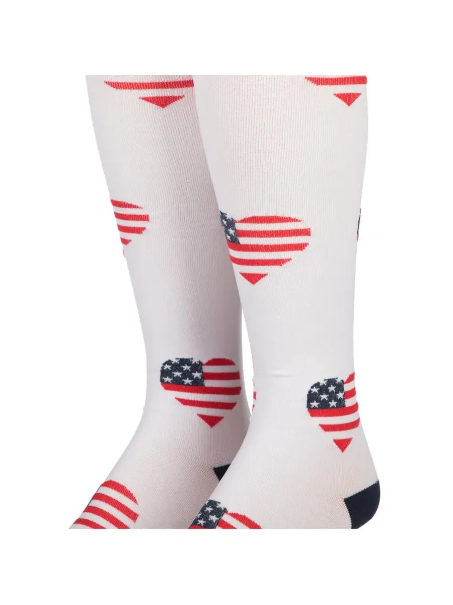 Носки высокие с принтом флага и сердечек, модель Flag & Patriotic Hearts Generic, Flag & Patriotic — изображение 5 из 5