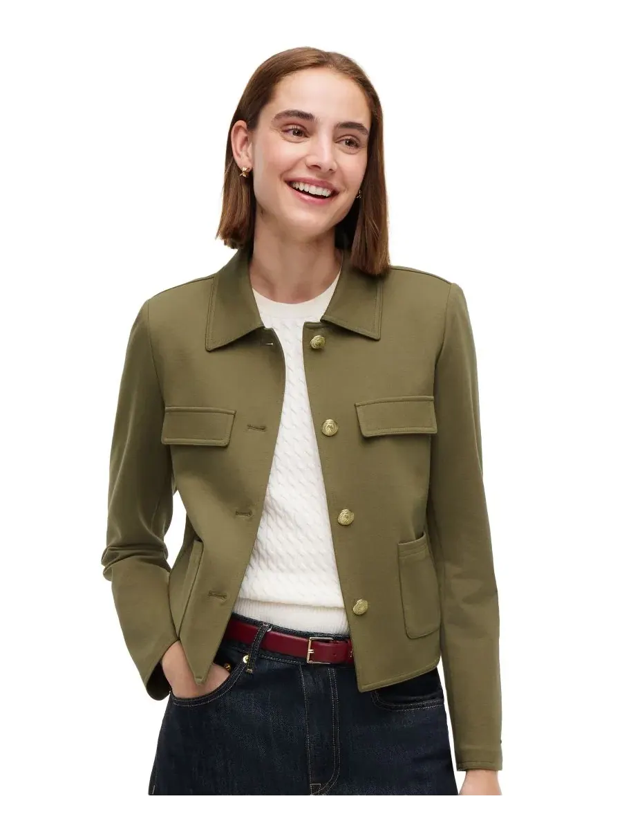 Жакет с воротником-стойкой Ponte Knit Band Collar Jacket Tommy Hilfiger, Utility Ol