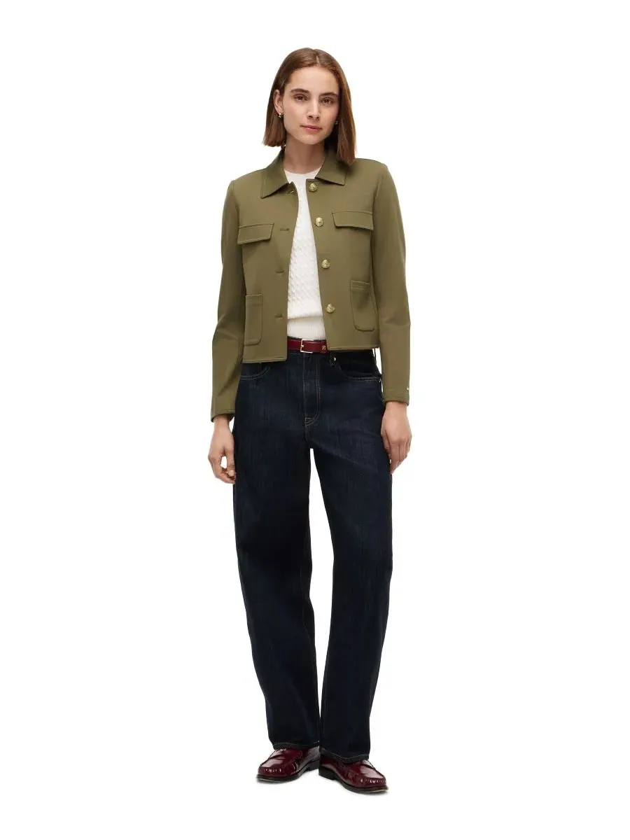 Жакет с воротником-стойкой Ponte Knit Band Collar Jacket Tommy Hilfiger, Utility Ol — изображение 2 из 4