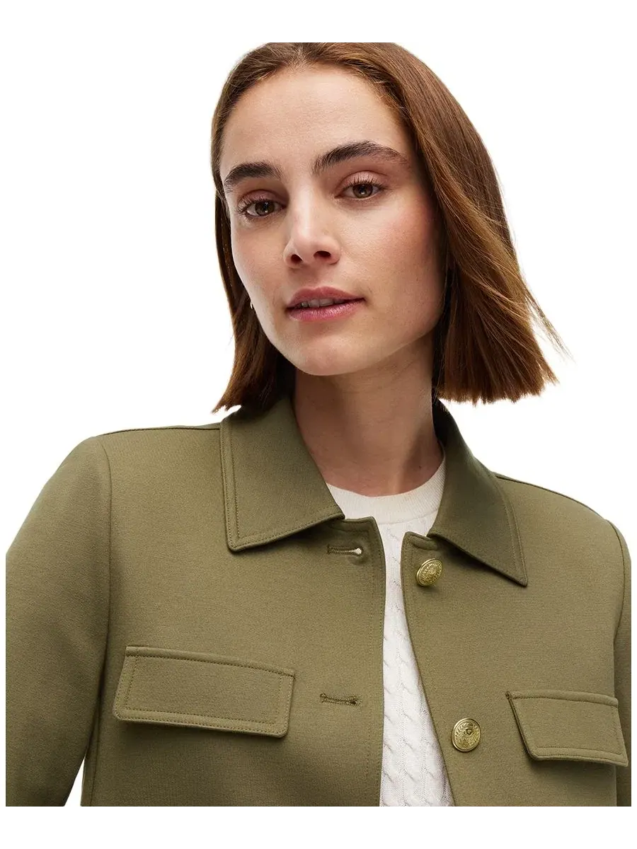 Жакет с воротником-стойкой Ponte Knit Band Collar Jacket Tommy Hilfiger, Utility Ol — изображение 3 из 4