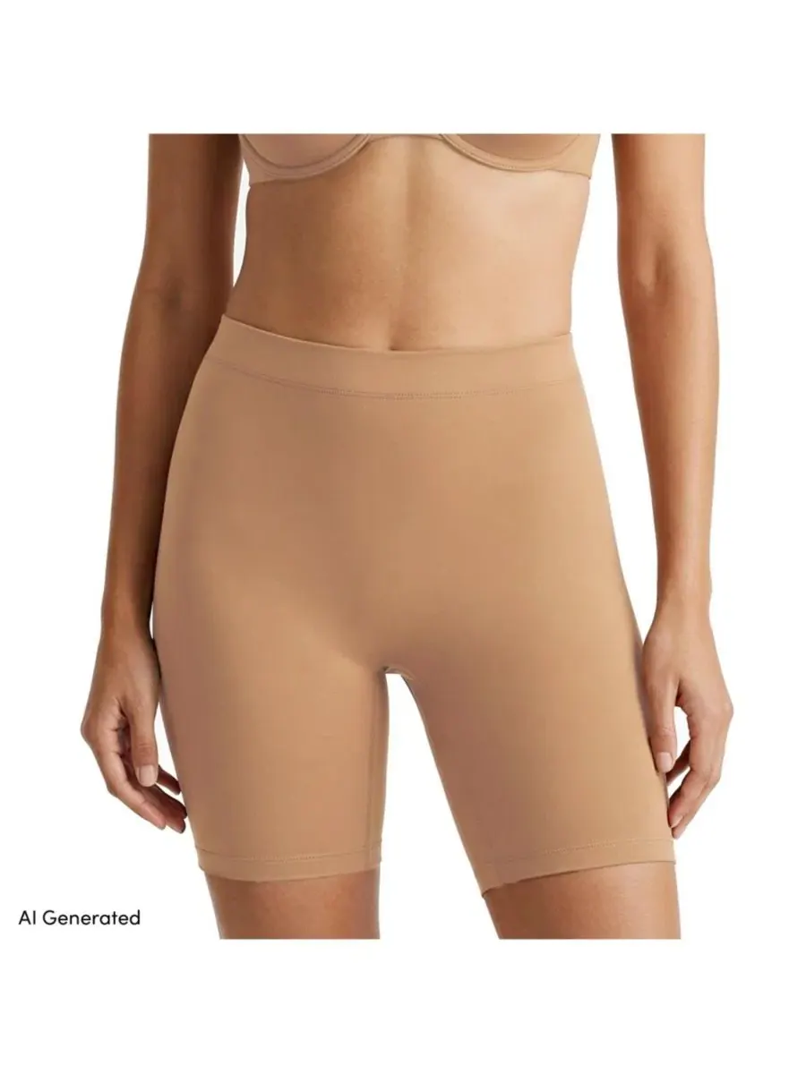 Утягивающие шорты Mid Waist Thigh Shaper Contour Flex Lands' End, Clay Bisque