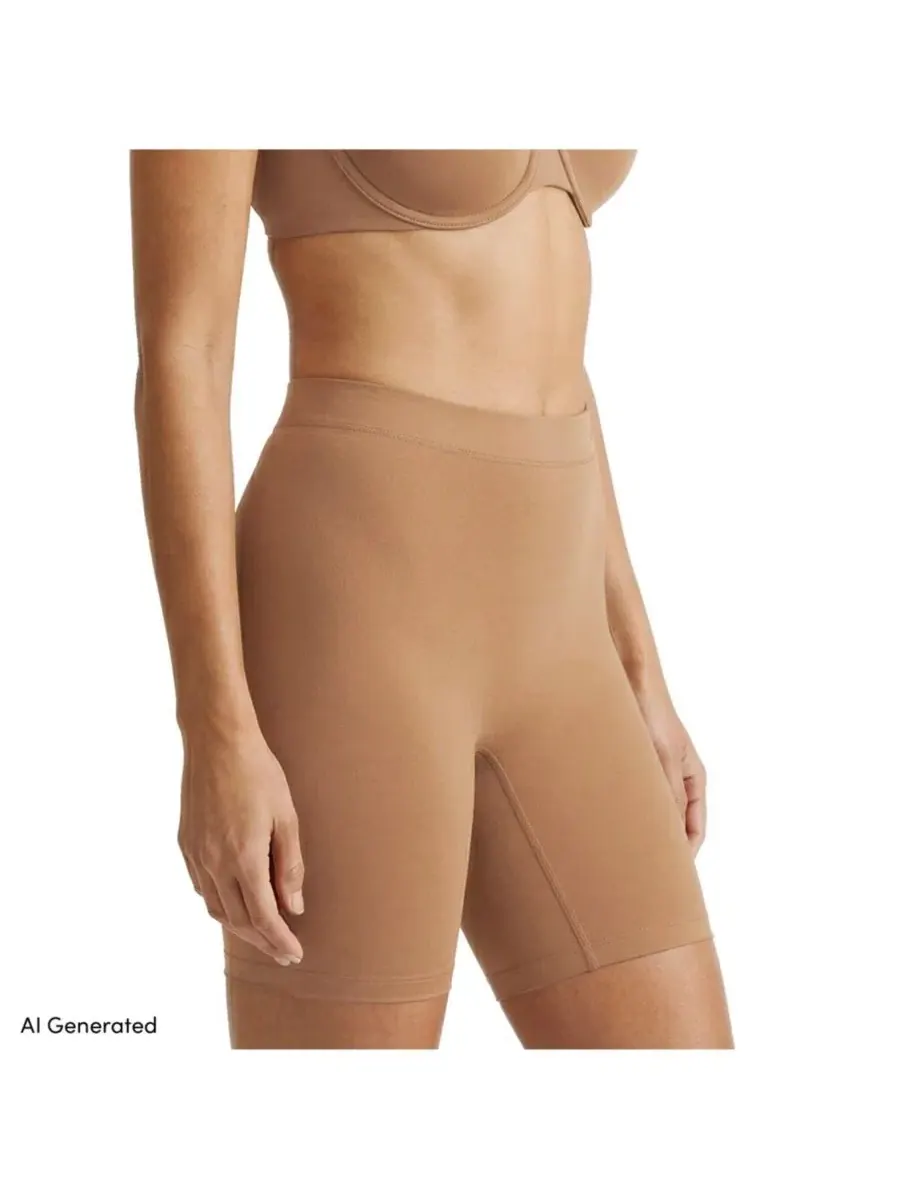 Утягивающие шорты Mid Waist Thigh Shaper Contour Flex Lands' End, Clay Bisque — изображение 2 из 3
