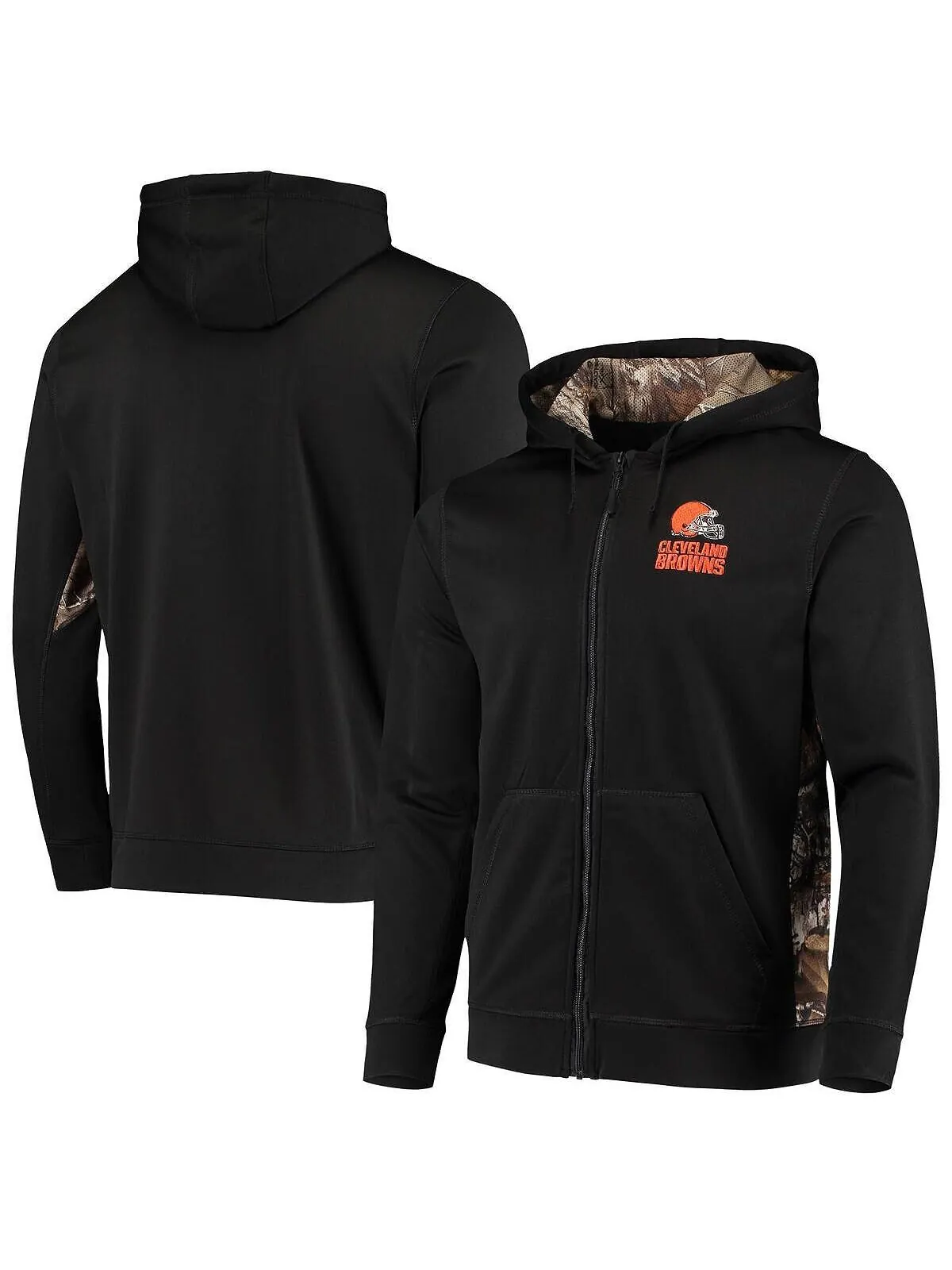 Мужская черная толстовка с капюшоном на молнии realtree camo cleveland browns decoy tech fleece — черный