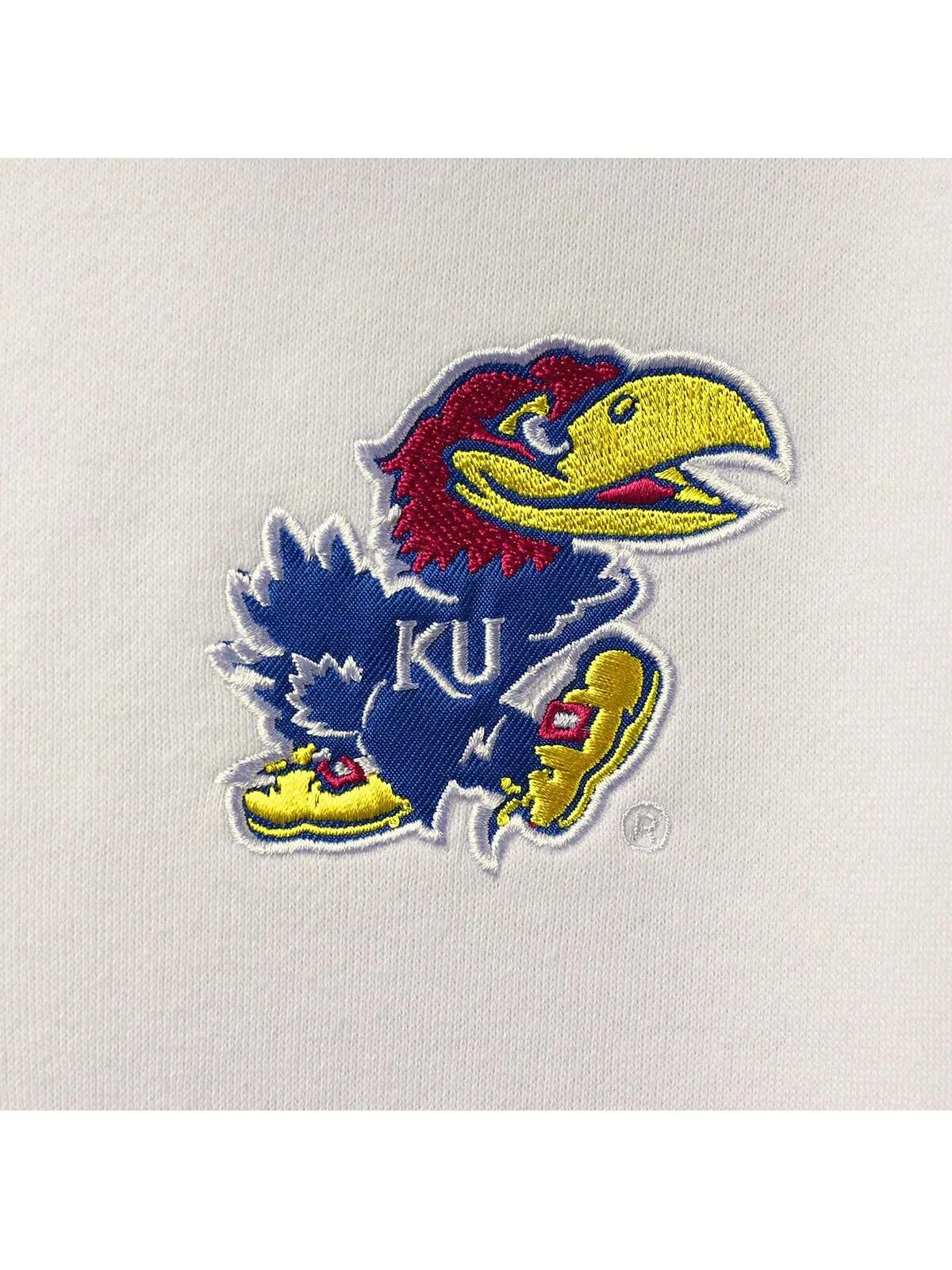 Мужская белая куртка Big and Tall с молнией на четверть и логотипом Kansas Jayhawks Tortugas — изображение 4 из 4, белый