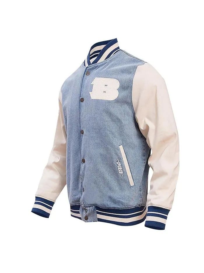 Мужская джинсовая потертая университетская куртка Cincinnati Bengals Varsity Blues с застежкой на — изображение 4 из 4