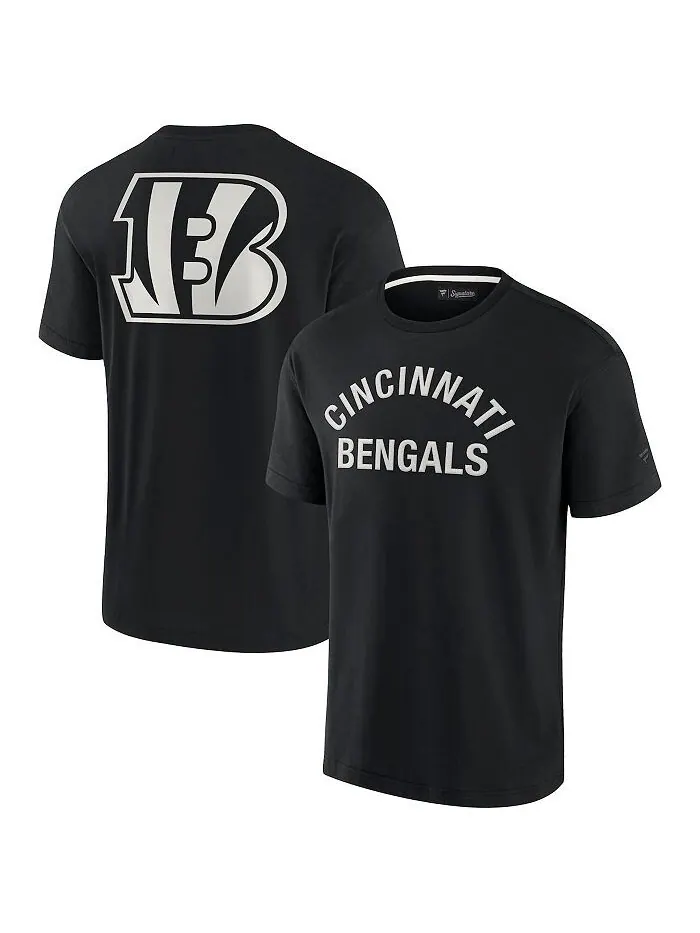 Черная мужская и женская супермягкая футболка Cincinnati Bengals с коротким рукавом Fanatics