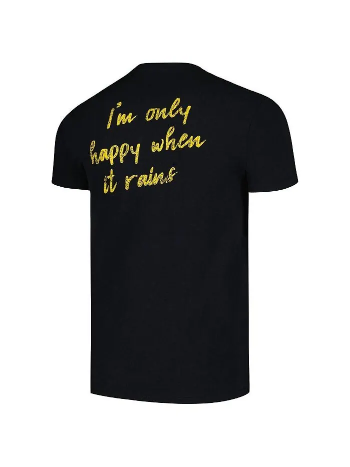 Мужская черная футболка с рисунком Garbage I'm Only Happy When It Rains Manhead Merch — изображение 3 из 3, черный
