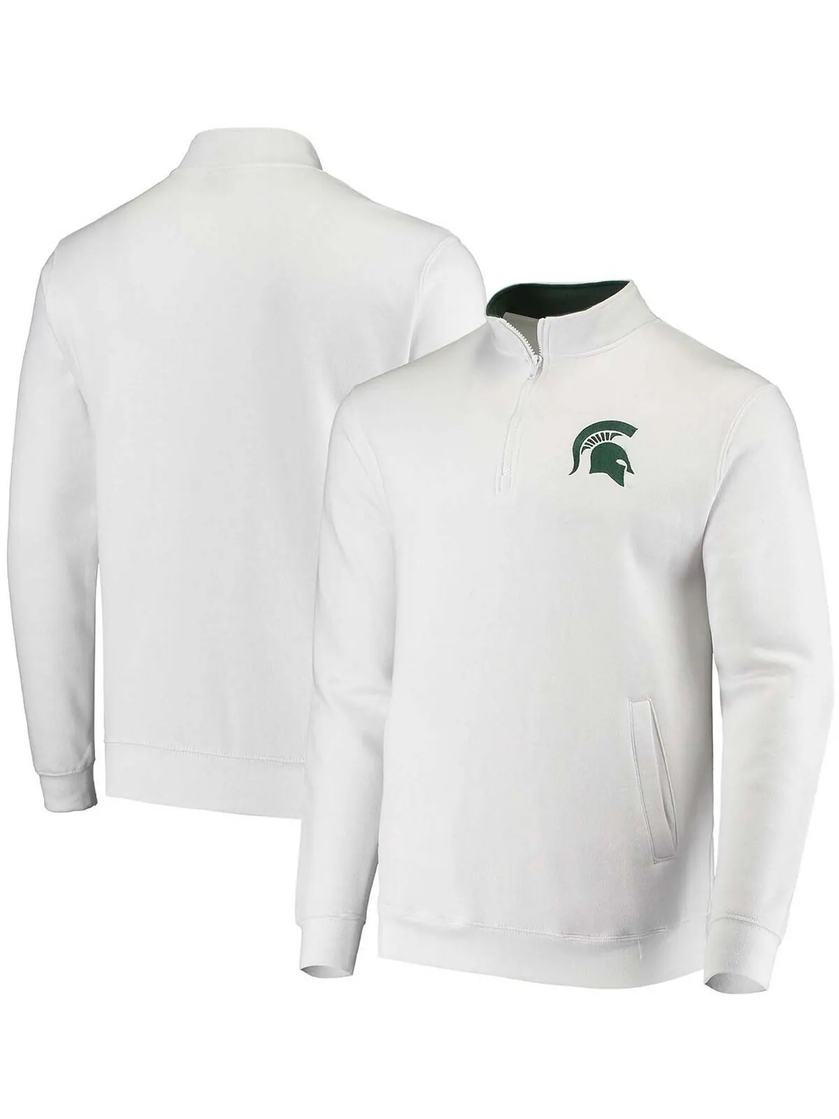 Мужская белая куртка michigan state spartans tortugas logo с молнией на четверть Colosseum