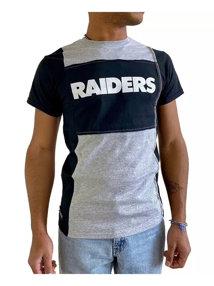 Мужская серая футболка Las Vegas Raiders Split Refried Apparel